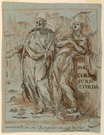 Dessin, Deux martyrs, 1641 - Giovanni Gerolama Boniforte